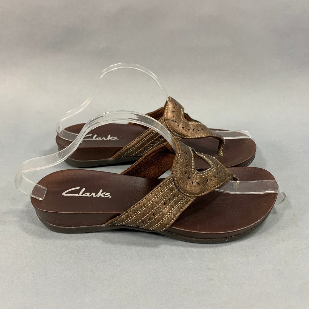 Clarks Women's Dark Brown Thong Flip Flop Sandals